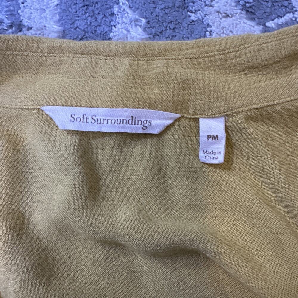 Soft Surroundings Tunic Top Women PM Mustard Yellow Excellent - Picture 6 of 9